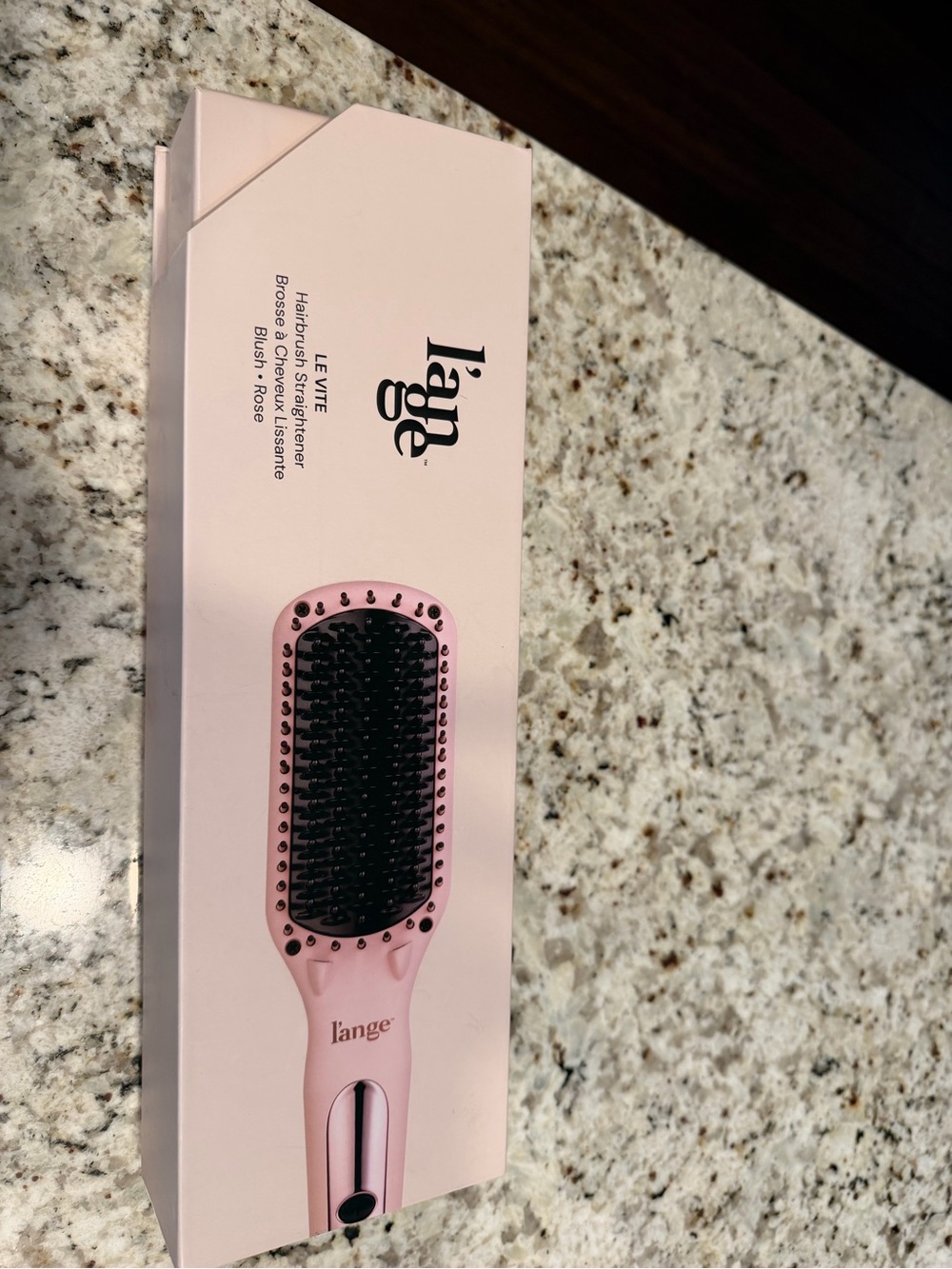 Lange Blush Pink Heated Paddle Brush Hair Straightener